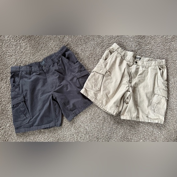Guide Gear Adjustable Waist Cargo Shorts Men Size 44 Gray/khaki 2 Pair - Picture 1 of 8